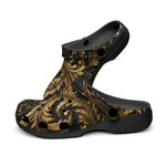 Classic Clogs Black and Gold Embossed Art Print