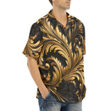 Hawaiian Shirt Black and Gold Embossed Art Print