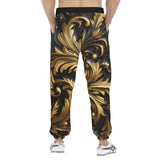 Men's Sweatpants Black and Gold Embossed Art Print