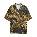 Hawaiian Shirt Black and Gold Embossed Art Print