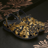 Classic Clogs Black and Gold Embossed Art Print