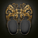 Classic Clogs Black and Gold Embossed Art Print