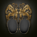 Classic Clogs Black and Gold Embossed Art Print