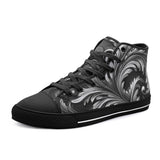High-Top Canvas Shoes Black and Silver Embossed Art Print