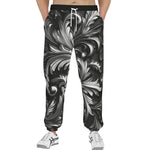 Men's Sweatpants Black and Silver Embossed Art Print