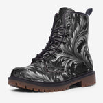 Leather Boots Black and Silver Embossed Art Print