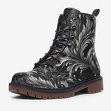 Leather Boots Black and Silver Embossed Art Print