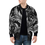 Bomber Jacket Black and Silver Embossed Art Print