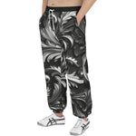 Men's Sweatpants Black and Silver Embossed Art Print