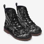Leather Boots Black and Silver Embossed Art Print