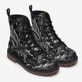 Leather Boots Black and Silver Embossed Art Print