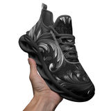 Sports Sneakers Black and Silver Embossed Art Print