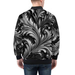 Bomber Jacket Black and Silver Embossed Art Print