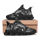 Sports Sneakers Black and Silver Embossed Art Print