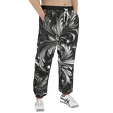 Men's Sweatpants Black and Silver Embossed Art Print