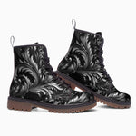 Leather Boots Black and Silver Embossed Art Print