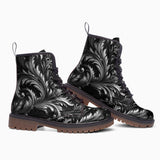 Leather Boots Black and Silver Embossed Art Print