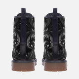 Leather Boots Black and Silver Embossed Art Print