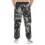 Men's Sweatpants Black and Silver Embossed Art Print