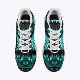 Air Cushion Sneakers Black and Turquoise Embossed Art Print