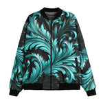 Bomber Jacket Black and Turquoise Embossed Art Print