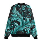 Bomber Jacket Black and Turquoise Embossed Art Print