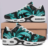 Air Cushion Sneakers Black and Turquoise Embossed Art Print