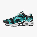 Air Cushion Sneakers Black and Turquoise Embossed Art Print