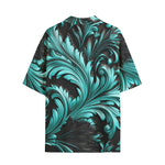 Hawaiian Shirt Black and Turquoise Embossed Art Print