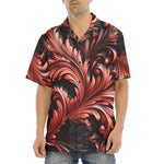 Hawaiian Shirt Black and Red Embossed Art Print