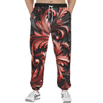 Men's Sweatpants Black and Red Embossed Art Print