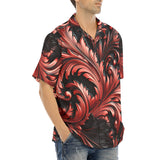 Hawaiian Shirt Black and Red Embossed Art Print