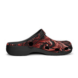 Classic Clogs Black and Red Embossed Art Print