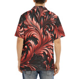 Hawaiian Shirt Black and Red Embossed Art Print