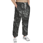 Men's Sweatpants Black Leather Patchwork Texture Print