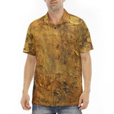 Men's Polo Shirt Bronze Plate Textured Canvas