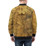 Bomber Jacket Bronze Plate Textured Canvas