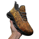 Sports Sneakers Bronze Plate Textured Canvas