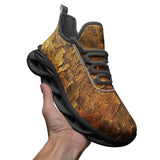 Sports Sneakers Bronze Plate Textured Canvas