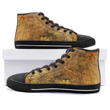 High-Top Canvas Shoes Bronze Plate Textured Canvas