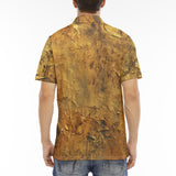 Men's Polo Shirt Bronze Plate Textured Canvas