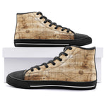 High-Top Canvas Shoes Sketches and Drawings Paper Map