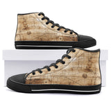 High-Top Canvas Shoes Sketches and Drawings Paper Map