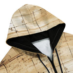 Men's Zip Up Hoodie Sketches and Drawings Paper Map