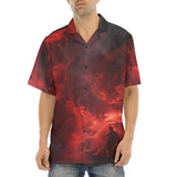 Hawaiian Shirt Red Flames and Smoke