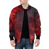 Bomber Jacket Red Flames and Smoke