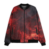 Bomber Jacket Red Flames and Smoke