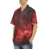 Hawaiian Shirt Red Flames and Smoke