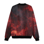 Bomber Jacket Red Flames and Smoke