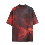 Hawaiian Shirt Red Flames and Smoke